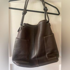 Brown leather purse
